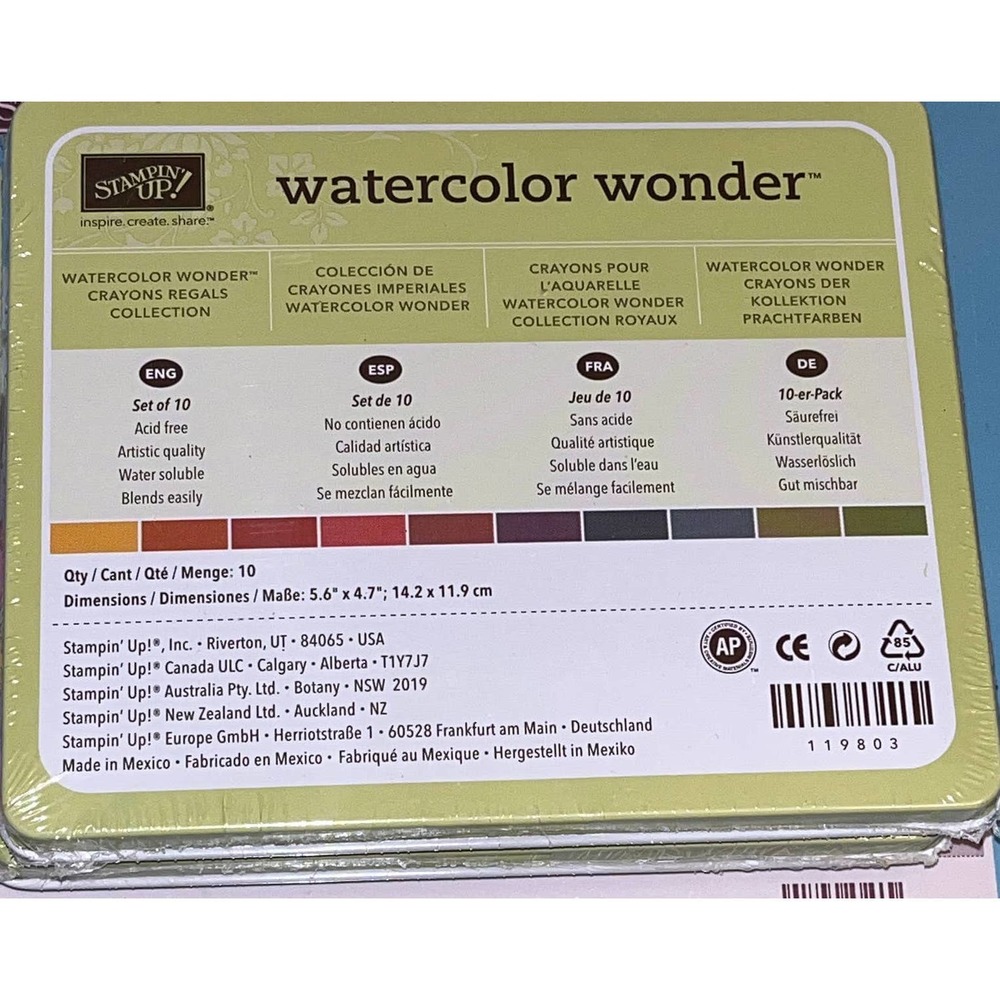 Stampin Up! Watercolor Wonder Crayons Set of 10 Regal